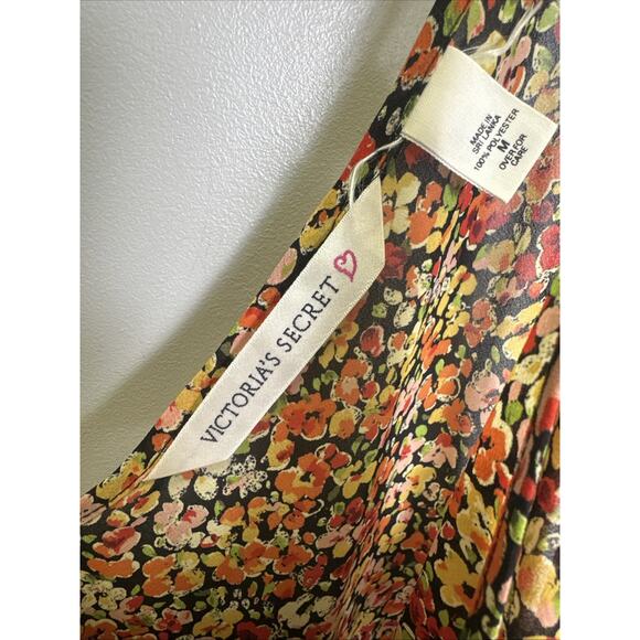 VTG Victorias Secret Slip Lingerie Dress M Floral Coquette Cottage Y2K 90s Sheer - Picture 3 of 6